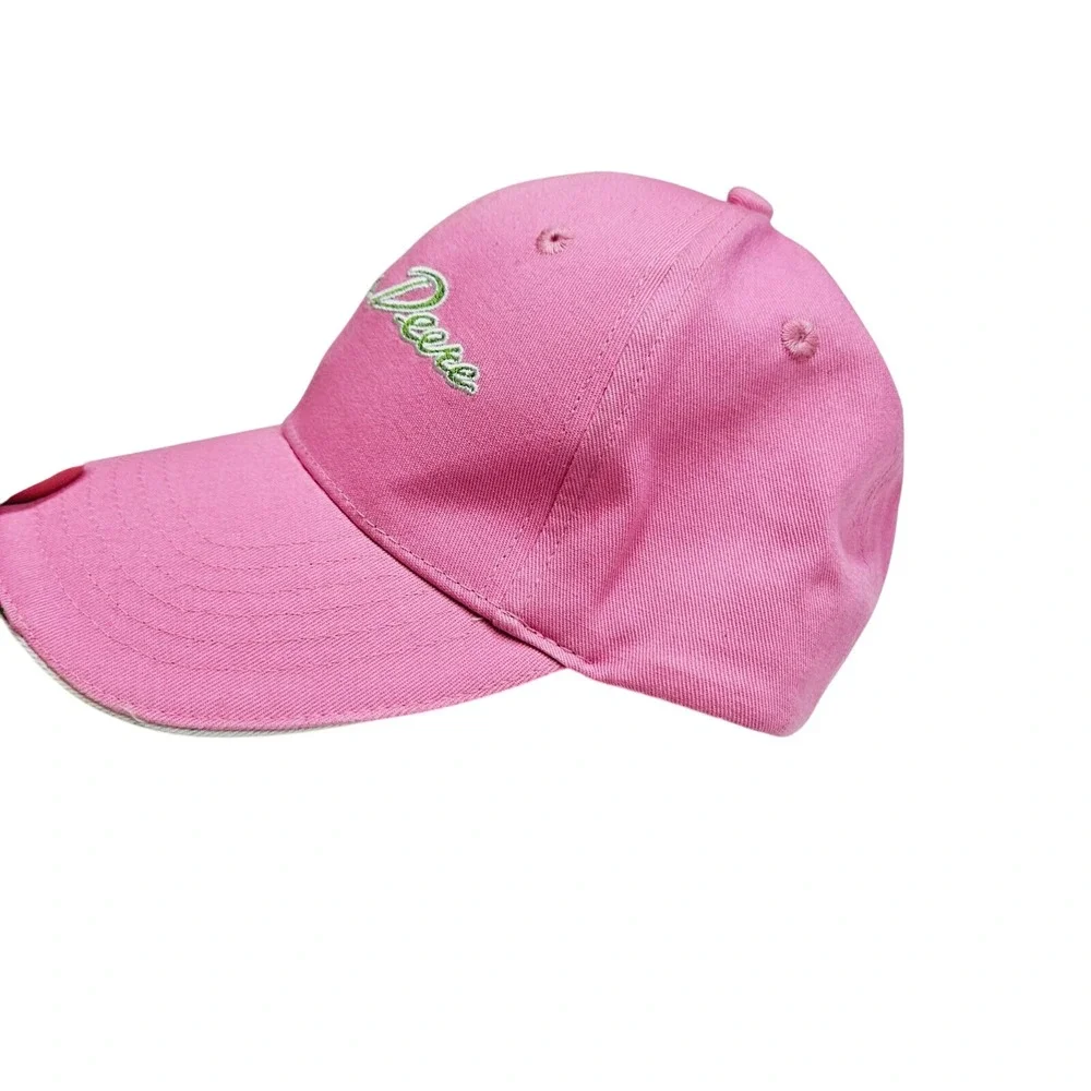 John Deere Pink Hat Cap‎ Green Embroidered Logo Adjustable Strapback